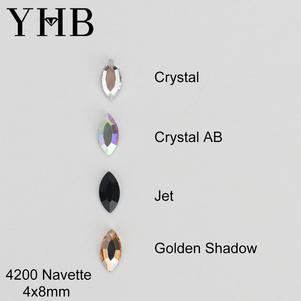 Platinum 8280 - Strass en cristal YHB, forme navette,